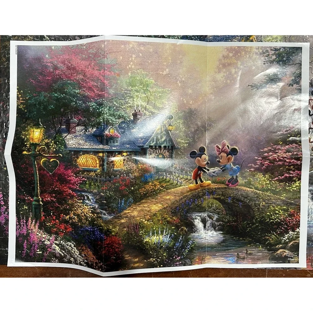 Thomas Kinkade Painter Disney Mickey Mouse Minnie Mouse Jigsaw Puzzle 750 Piece